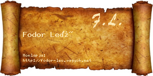 Fodor Leó névjegykártya